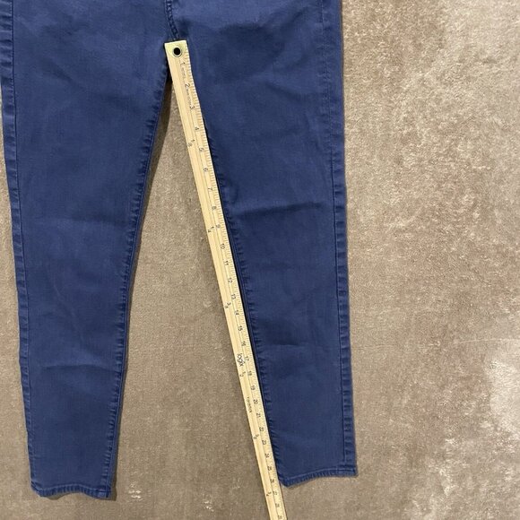 Ag Adriano Goldschmied 26R The Stevie Ankle Slim Straight Jeans Solid Navy Dark - Picture 8 of 9